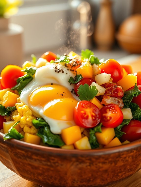 healthy egg veggie bowl