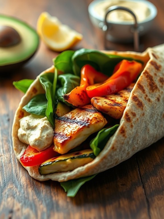 healthy grilled chicken wrap