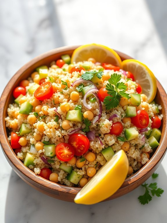 healthy quinoa chickpea salad