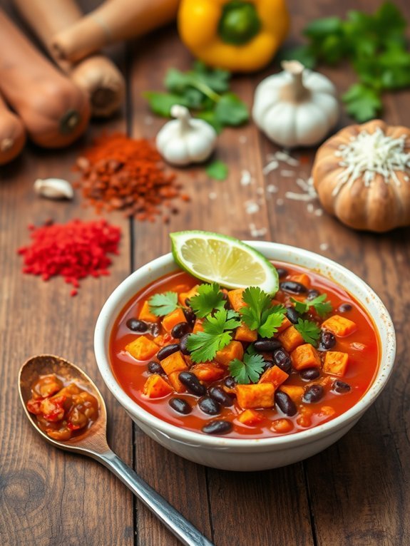 hearty chili with sweet potatoes