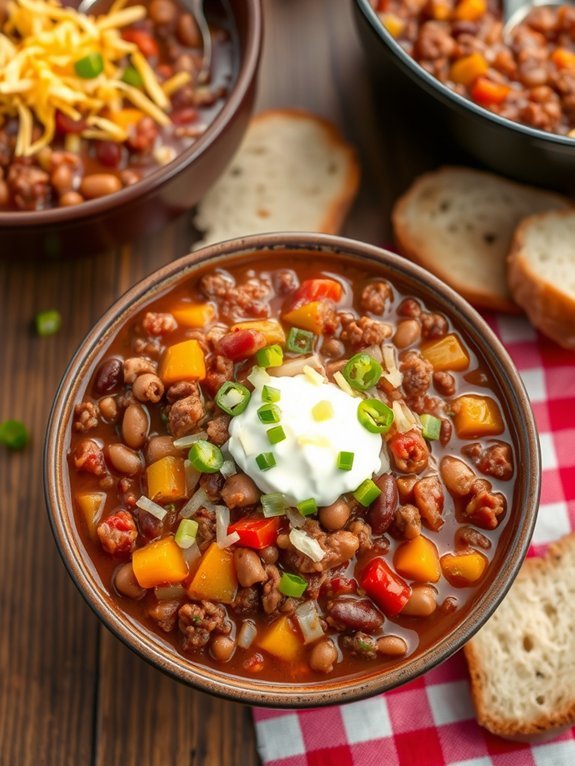 hearty meat and beans