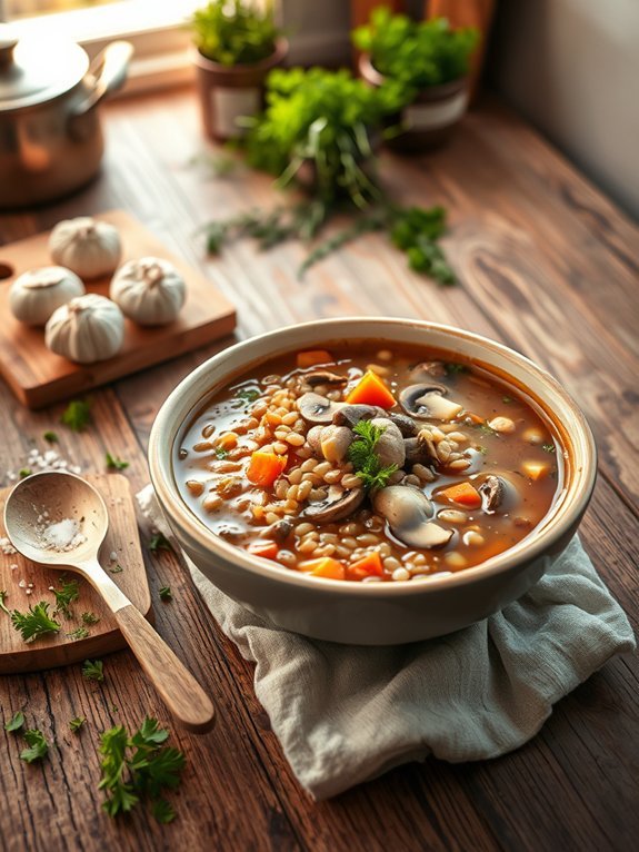 hearty mushroom barley soup