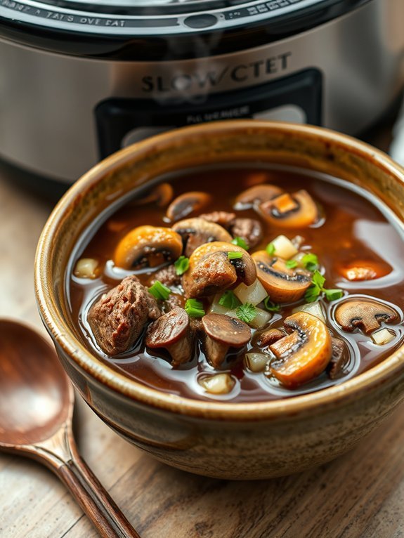 hearty mushroom beef soup