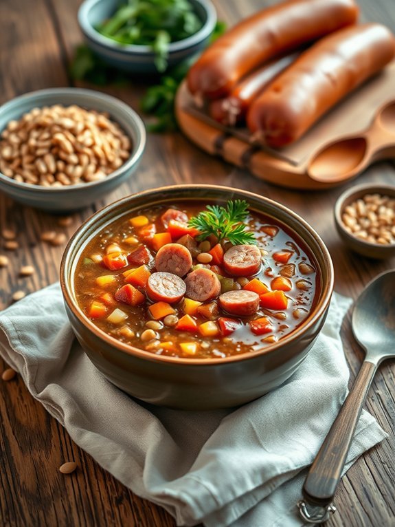 hearty sausage lentil soup