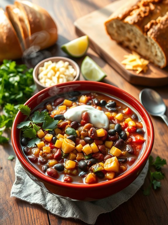 hearty three bean chili