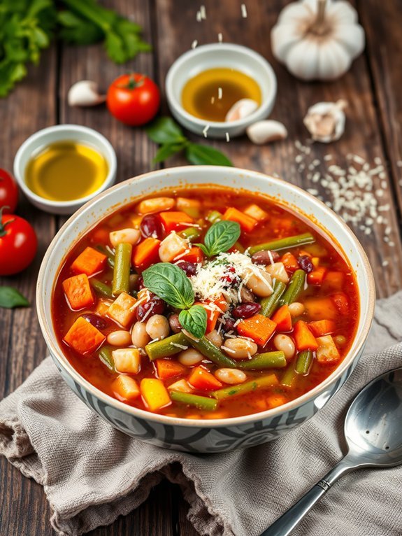 hearty vegetable filled soup