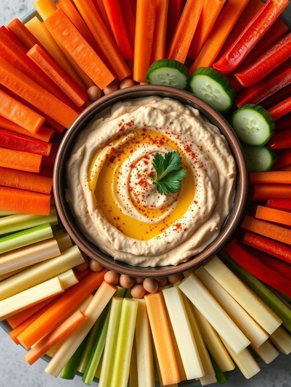 hummus and vegetable sticks