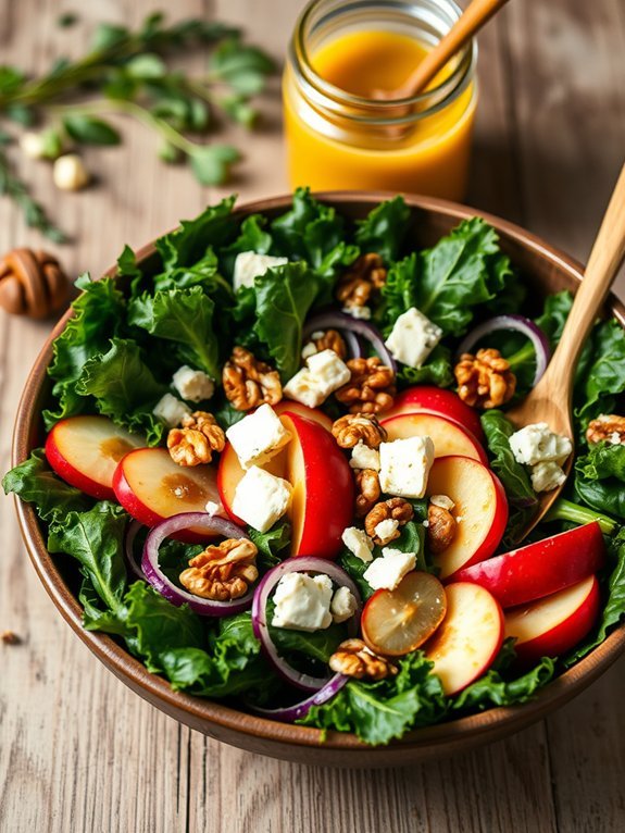 kale salad with dressing