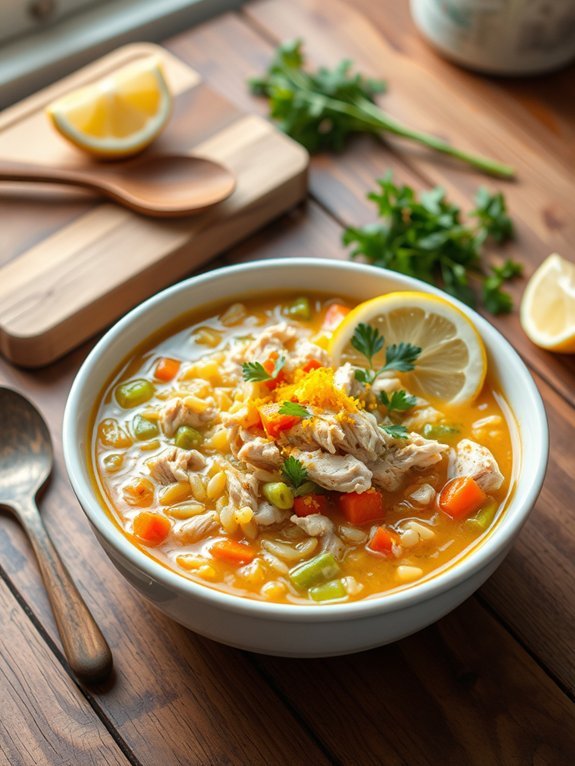 lemon chicken orzo soup