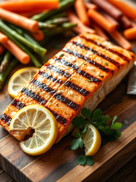 lemon garlic seasoned grilled salmon