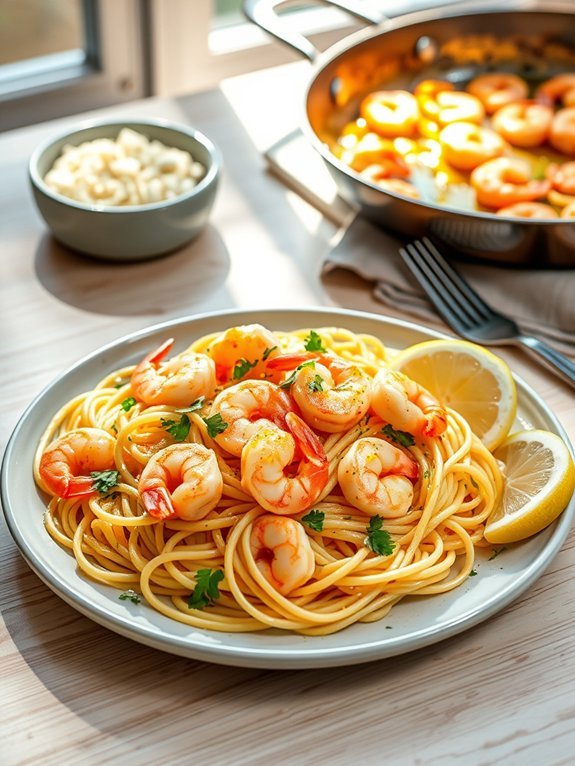 lemon garlic shrimp pasta