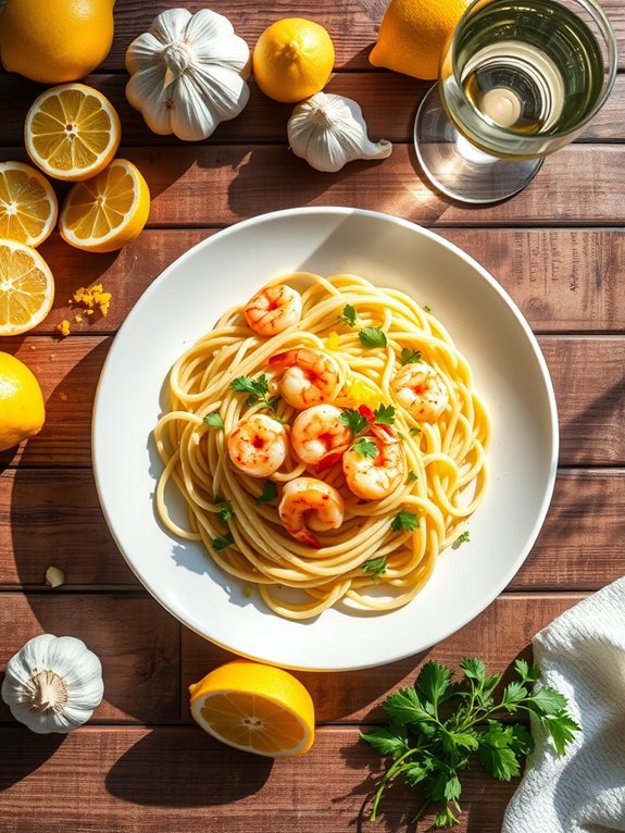 lemon garlic shrimp pasta