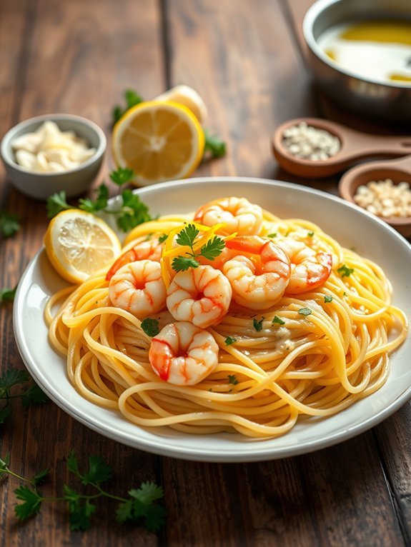 lemon infused shrimp pasta dish