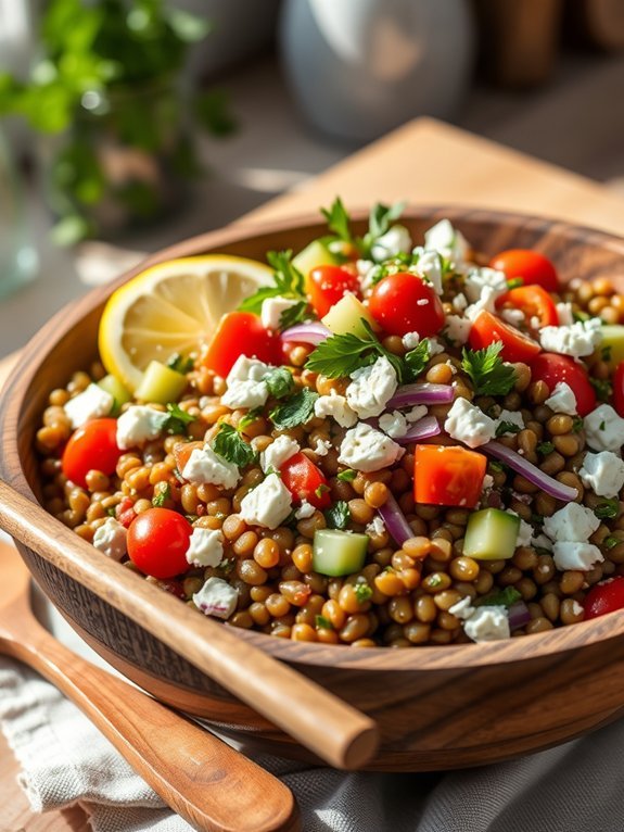 lentil salad with feta