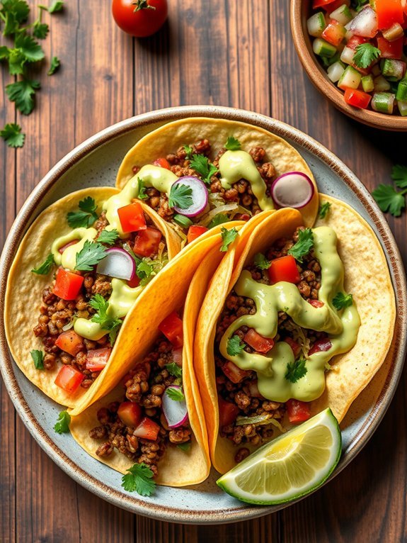 lentil tacos with avocado