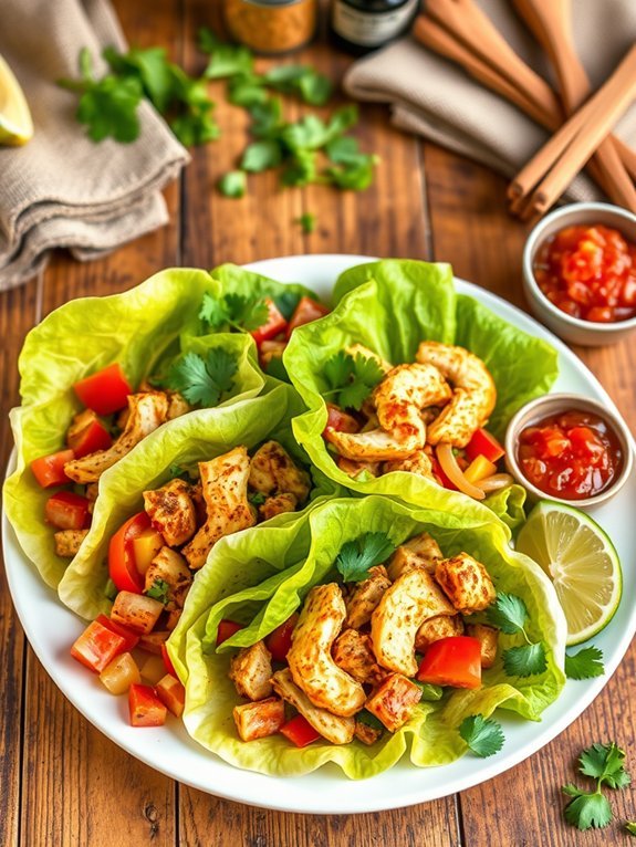 lettuce wraps with fajitas