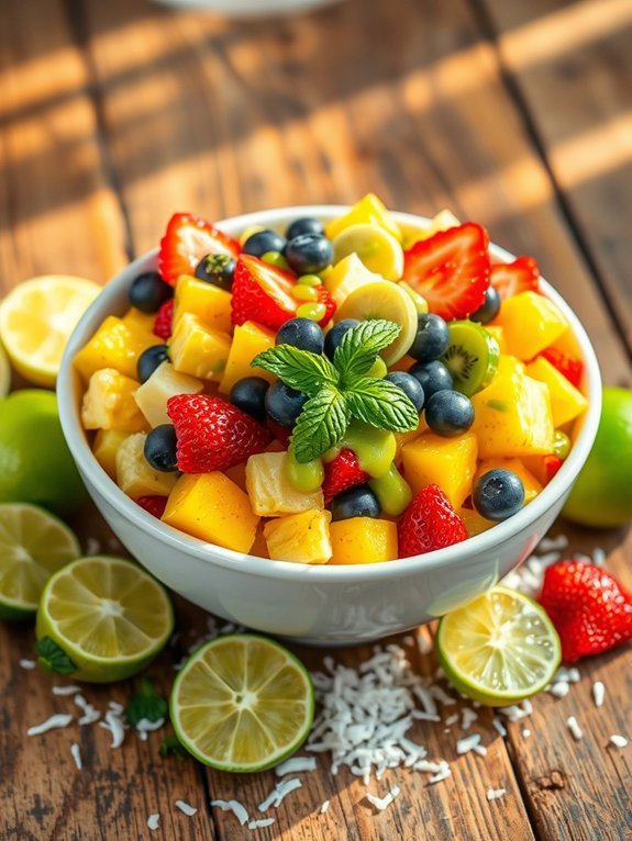 lime dressed tropical fruit salad