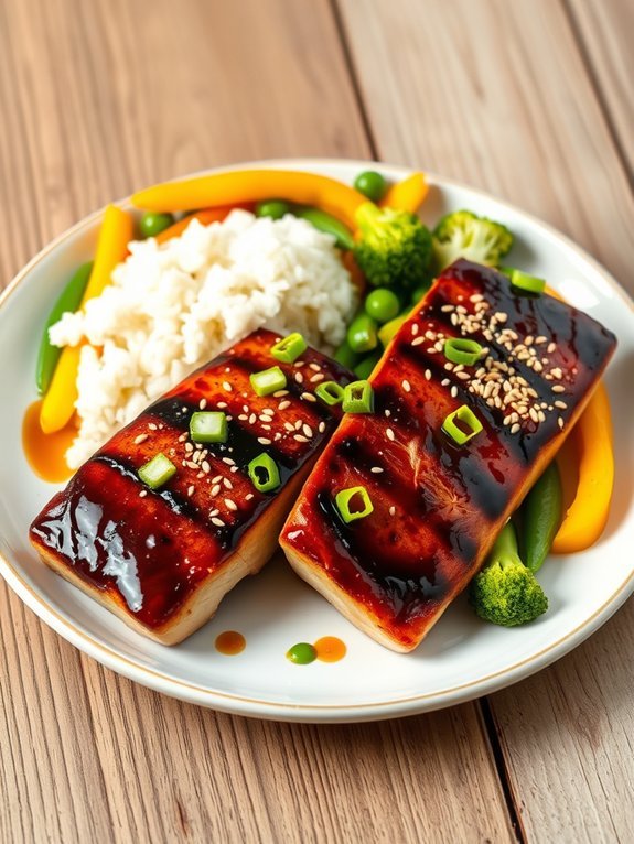 mahi mahi with teriyaki glaze