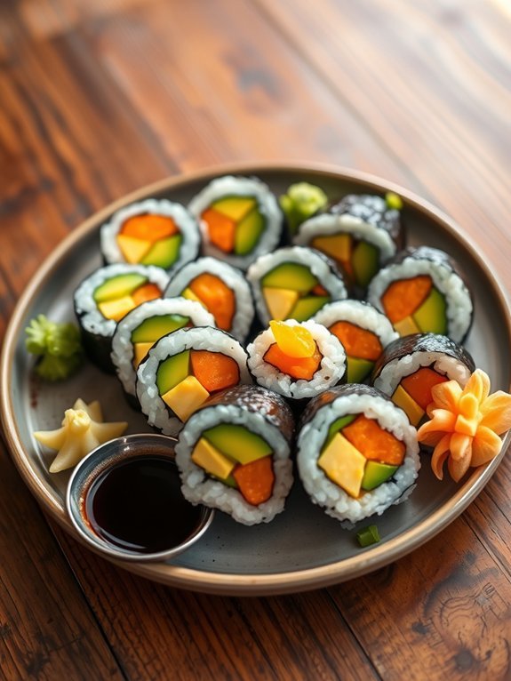 mango and avocado sushi