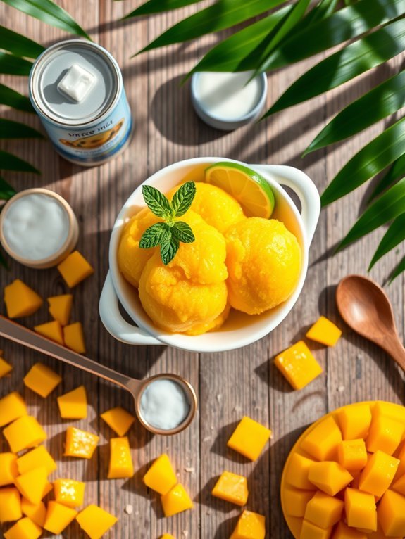 mango coconut frozen dessert