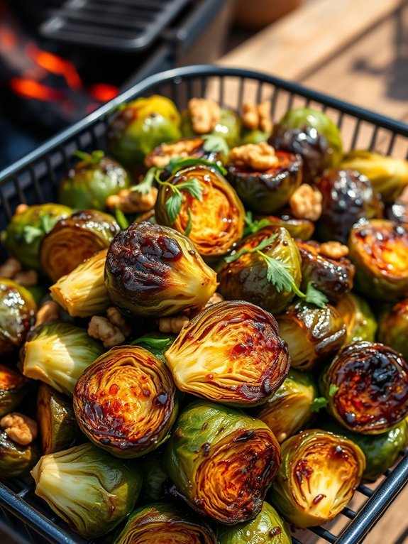 maple balsamic brussels sprouts