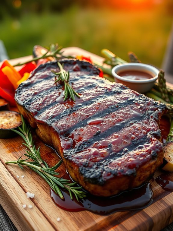 maple glazed grilled steak