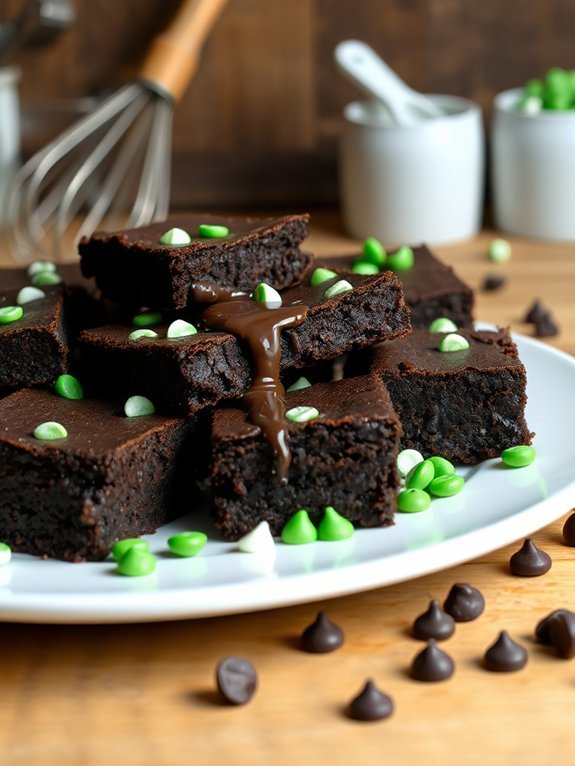 minty chocolate brownie treats