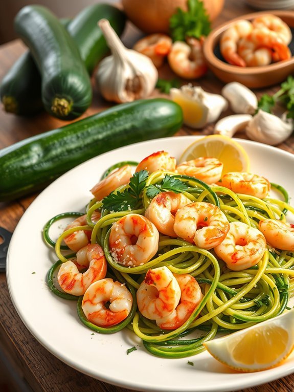 noodles made from zucchini seafood