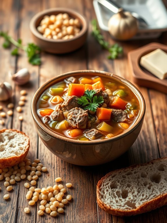 nourishing beef and barley soup