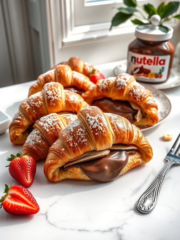 nutella filled flaky pastries