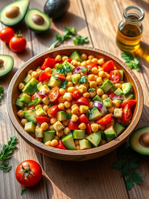 nutritious chickpea avocado salad