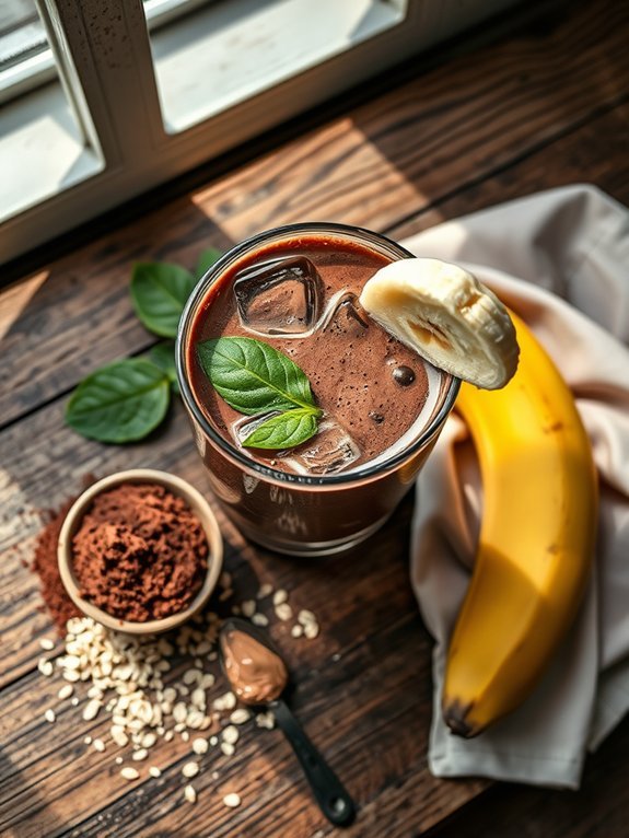 nutritious chocolate banana smoothie