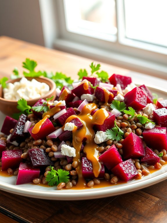 nutritious lentil beet salad