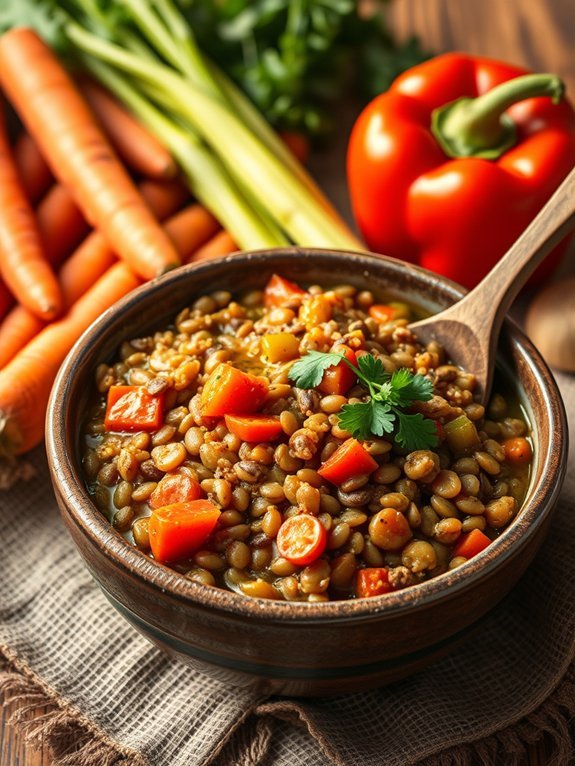 nutritious lentil quinoa stew