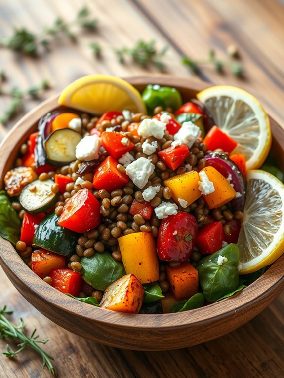 nutritious lentil vegetable salad