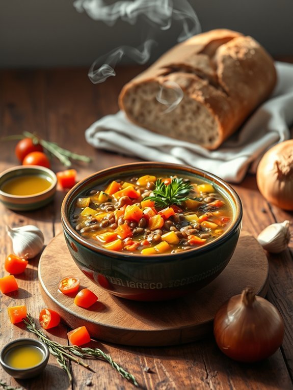 nutritious lentil vegetable soup