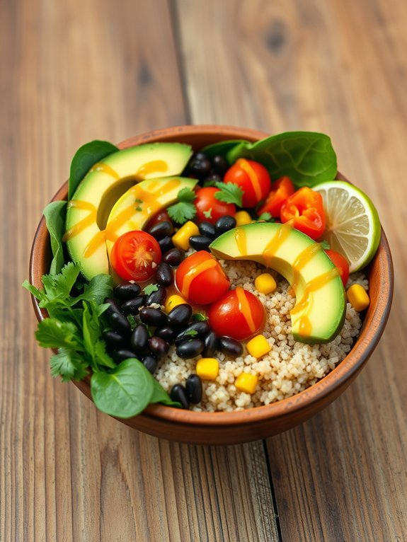 nutritious quinoa black bean bowl