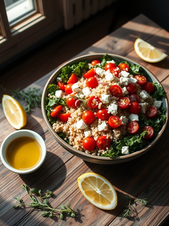 nutritious salad with feta