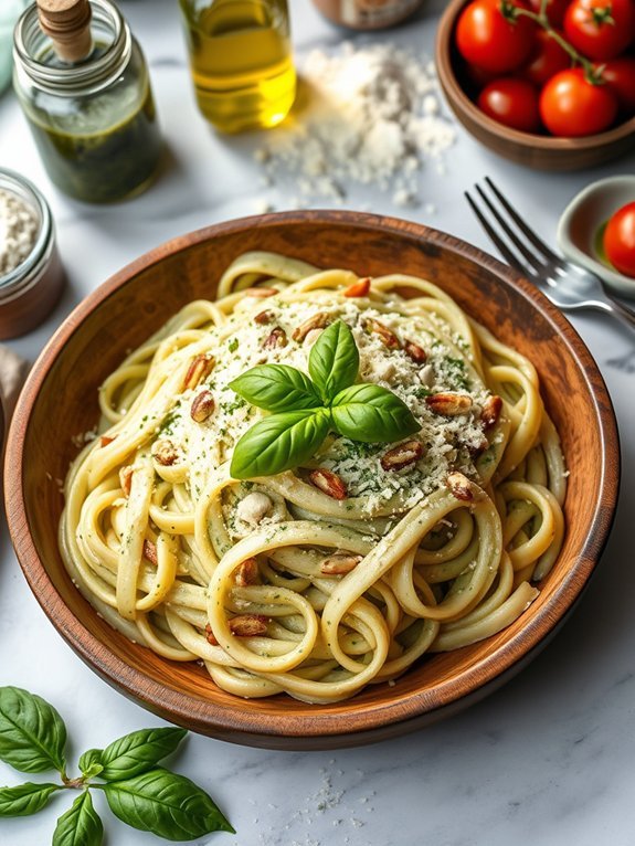 pasta with pesto cream