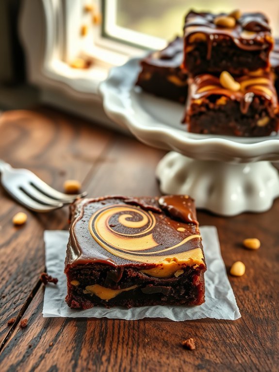 peanut butter brownie dessert