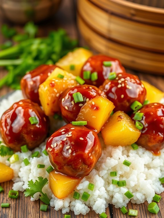 pineapple flavored teriyaki meatballs