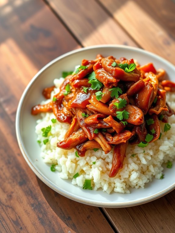 pulled chicken with cauliflower