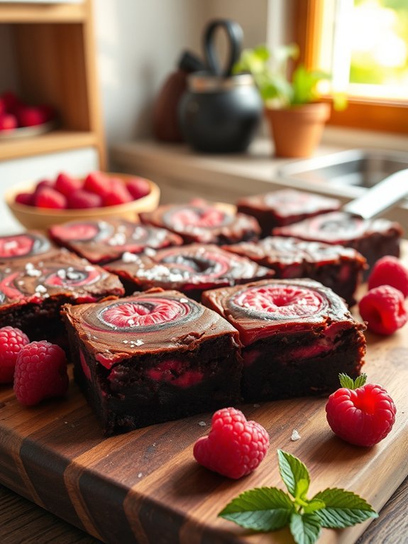 raspberry chocolate brownie dessert