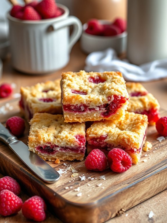 raspberry coconut dessert bars