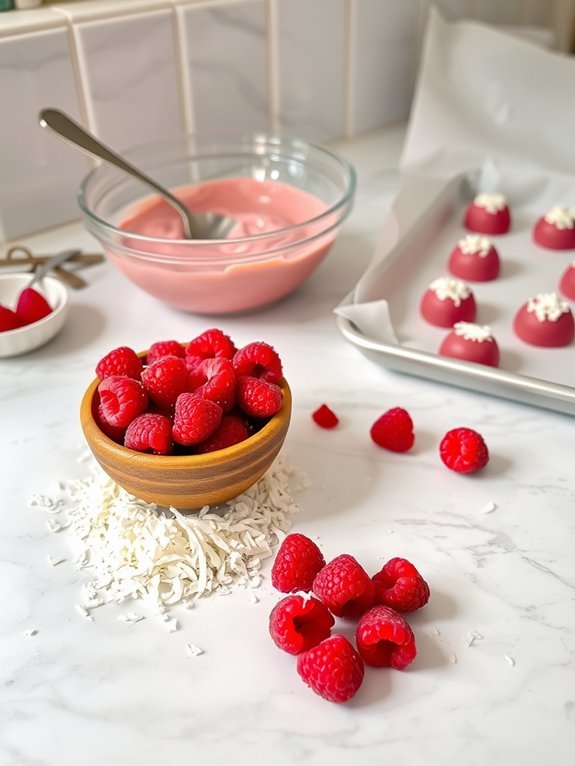 raspberry coconut energy snacks