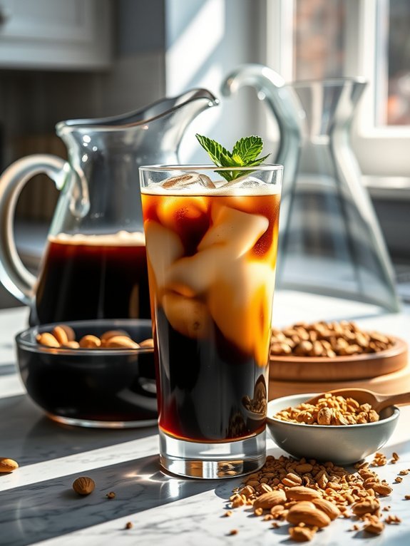 refreshing almond coffee beverage