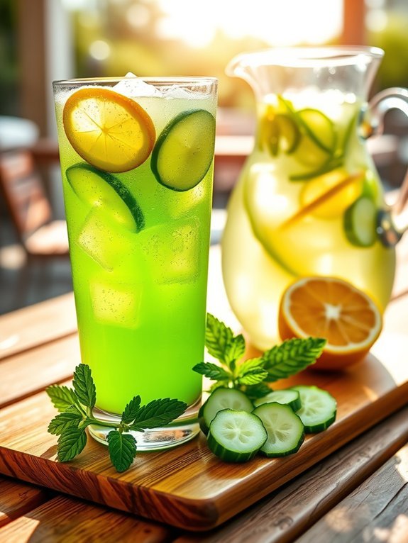 refreshing cucumber lemonade drink