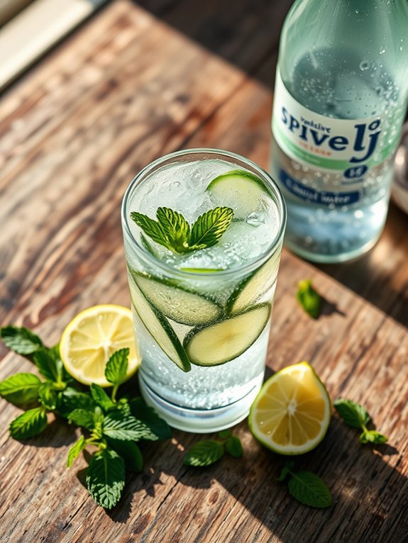 refreshing cucumber mint beverage