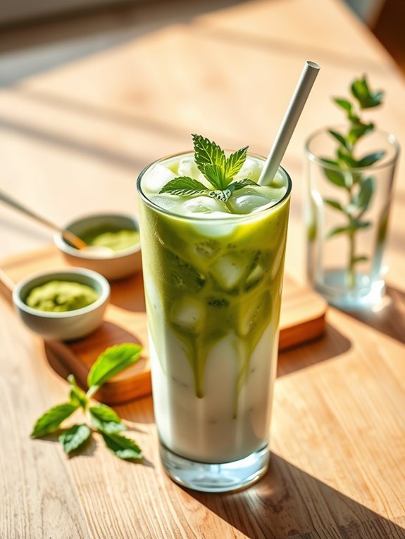 refreshing green tea drink