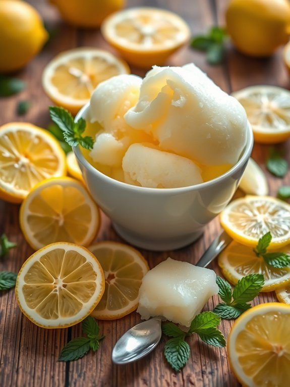 refreshing mint lemon sorbet